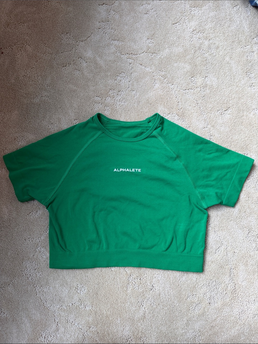 Alphalete Green Cropped Athletic Tee